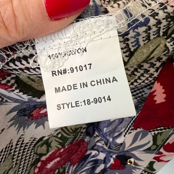 Solitaire Floral and Houndstooth Blouse - Picture 5 of 6